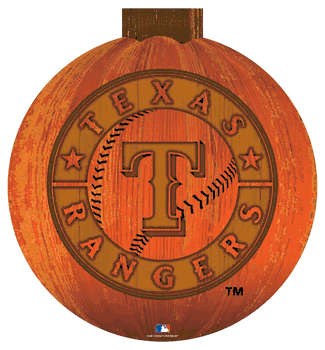 Texas Rangers 12 in. Halloween Pumpkin Sign