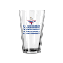 Texas Rangers 16oz 2023 World Series Champions Summary Pint Glass