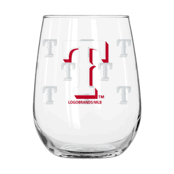 Texas Rangers 16oz Satin Etch Glass Curved Beverage