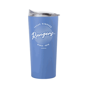 Texas Rangers 20oz Retro Script Arctic Powder Coat Tumbler