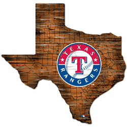 Texas Rangers 24in. Distressed State w/Logo Sign