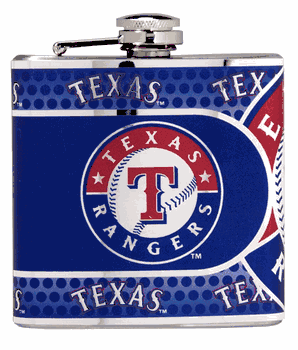 Texas Rangers 6oz Stainless Steel Flask with Metallic Graphics