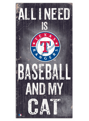 Texas Rangers Baseball and My Cat 6x12 Sign