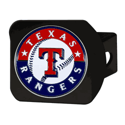 Texas Rangers Black Metal Hitch Cover - 3D Color Emblem