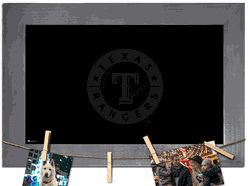 Texas Rangers Blank Chalkboard with frame & clothespins 11x19 Sign
