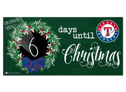 Texas Rangers Chalk Christmas Countdown 6x12 Sign