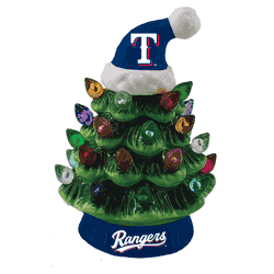 Texas Rangers Christmas Tree 4 Inch LED Tabletop