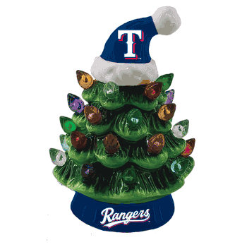Texas Rangers Christmas Tree 4 Inch LED Tabletop