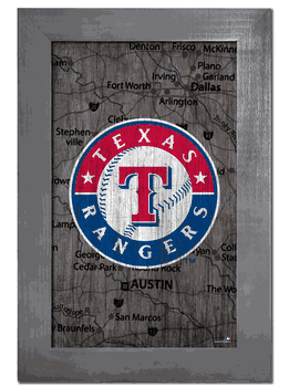 Texas Rangers City Map 11x19 Sign