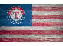 Texas Rangers Distressed Flag 11x19