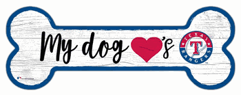 Texas Rangers Dog Bone 6x12 Sign