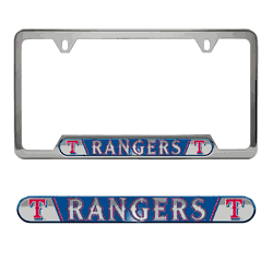 Texas Rangers Embossed License Plate Frame, 6.25in x 12.25in