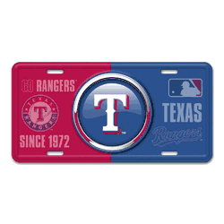 Texas Rangers Embossed Metal License Plate