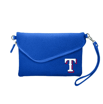Texas Rangers Fold Over Crossbody Pebble Royal