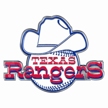 Texas Rangers Heavy Duty Aluminum Embossed Color Emblem - Alternate