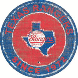Texas Rangers Heritage Logo Round Sign