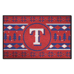 Texas Rangers Holiday Sweater Starter Mat Accent Rug - 19in. x 30in.