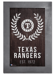 Texas Rangers Laurel Wreath 11x19 Sign