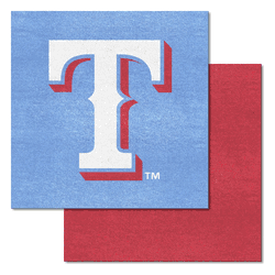 Texas Rangers Light Blue & Red Team Carpet Tiles - 45 Sq Ft.