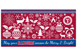 Texas Rangers Merry and Bright 6x12 Sign