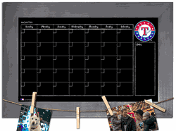 Texas Rangers Monthly Chalkboard with frame & clothespins 11x19 Sign