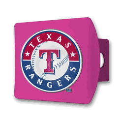 Texas Rangers Pink Metal Hitch Cover with  3D Color Emblem
