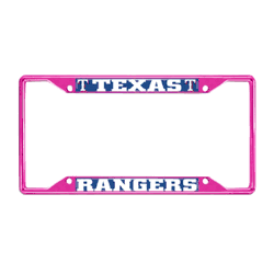 Texas Rangers Pink Metal License Plate Frame - 6.25"x12.25"