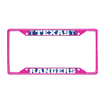 Texas Rangers Pink Metal License Plate Frame - 6.25