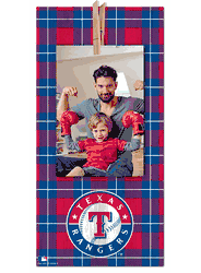 Texas Rangers Plaid Clothespin 6x12 Sign