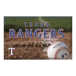 Texas Rangers Rubber Scraper Door Mat