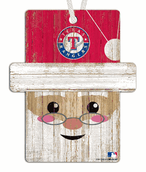 Texas Rangers Santa Ornament