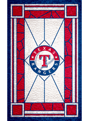 Texas Rangers Stained Glass 11x19 Wood Sign