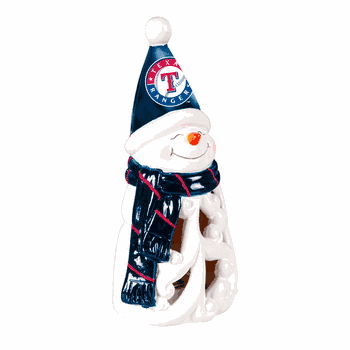Texas Rangers Statue 8 Inch LED Snowman