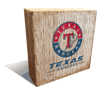 Texas Rangers Team Logo Block 6X6