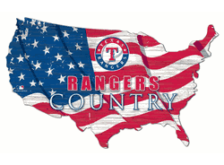 Texas Rangers USA Shape Flag Cutout