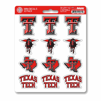 Texas Tech Red Raiders 12 Count Mini Decal Sticker Pack