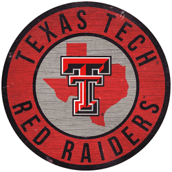 Texas Tech Red Raiders 12 in. Circle w/ State Sign