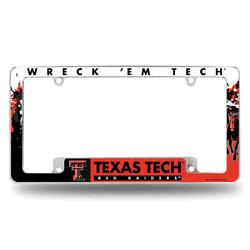 Texas Tech Red Raiders  12" x 6" Chrome All Over Automotive License Plate Frame