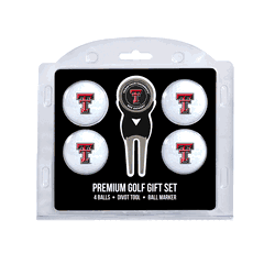 Texas Tech Red Raiders 4 Ball Gift Set + Divot Tool & Marker