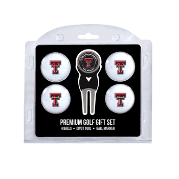 Texas Tech Red Raiders 4 Ball Gift Set + Divot Tool & Marker