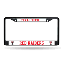 Texas Tech Red Raiders  Black Chrome Frame with Plastic Inserts 12" x 6" Car/Truck Auto Accessory