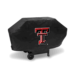 Texas Tech Red Raiders Black Deluxe Vinyl Grill Cover - 68" Wide/Heavy Duty/Velcro Staps