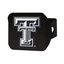 Texas Tech Red Raiders Black Metal Hitch Cover with Metal Chrome 3D Emblem