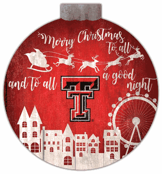 Texas Tech Red Raiders Christmas Village 12in Wall Art