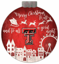 Texas Tech Red Raiders Christmas Village 12in Wall Art