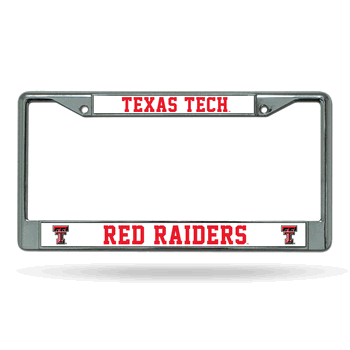 Texas Tech Red Raiders Standard Chrome Frame with Plastic Inserts 12