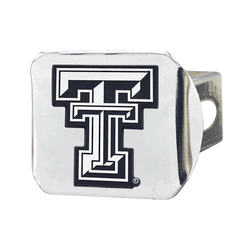 Texas Tech Red Raiders Chrome Metal Hitch Cover with Chrome Metal 3D Emblem