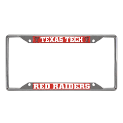 Texas Tech Red Raiders Chrome Metal License Plate Frame, 6.25in x 12.25in