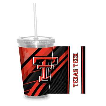 Texas Tech Red Raiders Clear Tumbler W/Straw