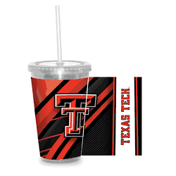 Texas Tech Red Raiders Clear Tumbler W/Straw